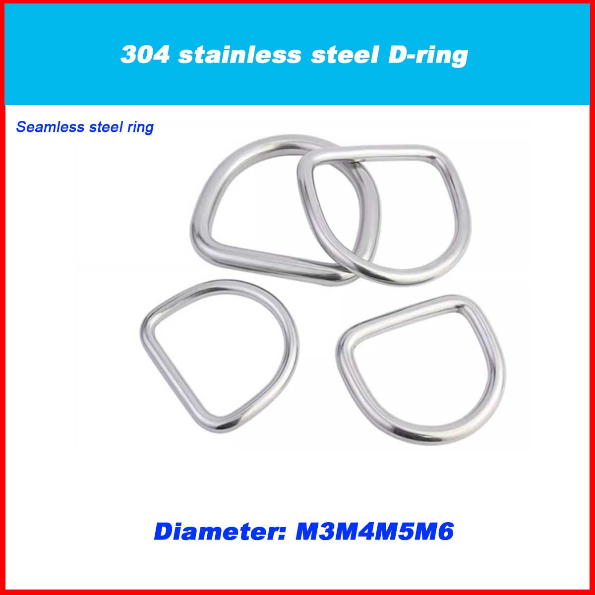 304 Stainless Steel D-ring / L - D Ring Strap recension och pris