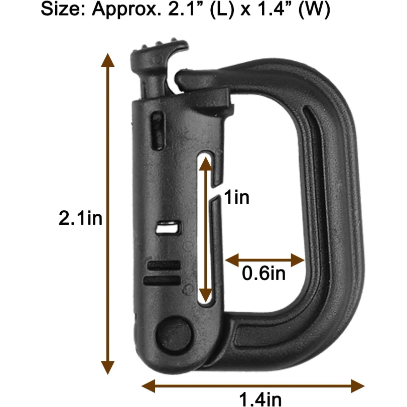 5Pcs Plastic D-Ring Tactical C - D Ring Strap recension och pris